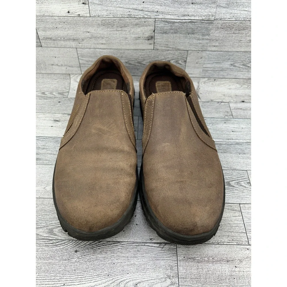 Born MH15 Men Brown Leather Slip On Loafers Round Toe Casual Shoes Size 12